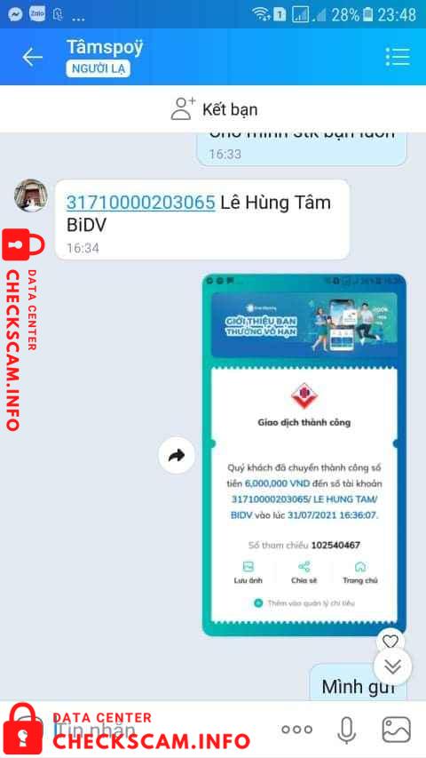Bukti melawan Lê Hùng Tâm