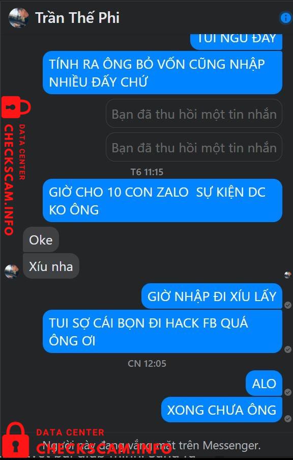 Bukti melawan Trần Thế Phi