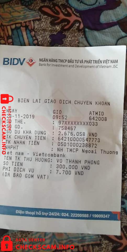Bukti melawan Võ Thanh Phong