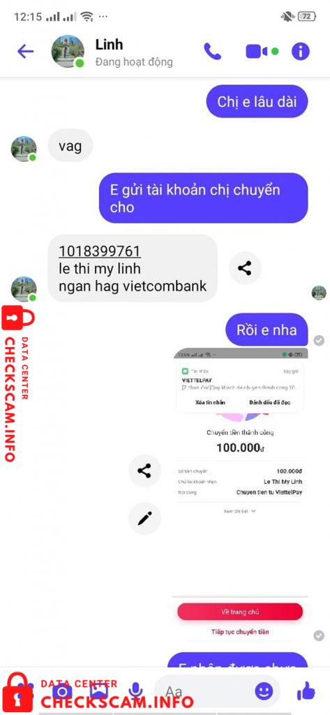 Bukti melawan Lê Thị Mỹ Linh