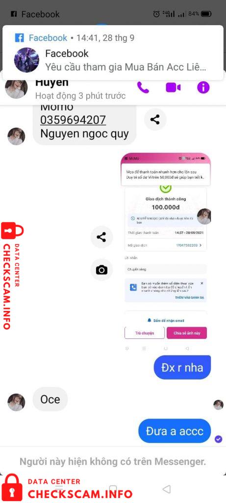 Evidência contra Nguyen Ngoc Quy