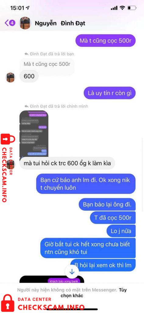 Evidência contra Nguyễn Đình Đạt