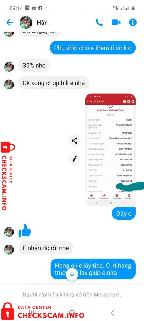 Bukti melawan Huỳnh Ngọc Hân