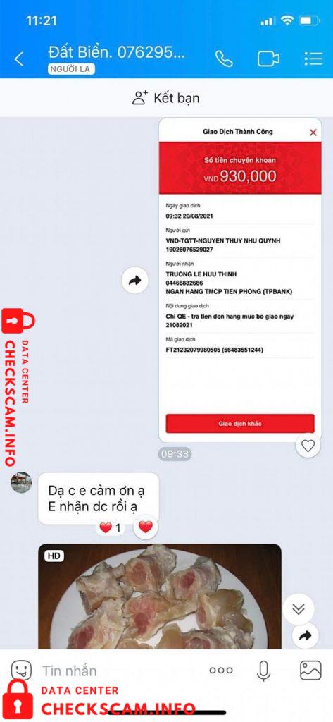 Bukti melawan Trương Lê Hữu Thịnh