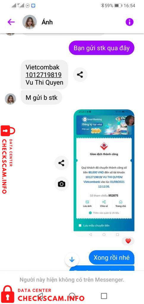 Bukti melawan Vũ Thị Quyên