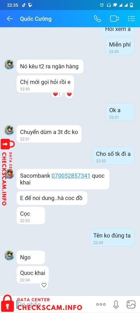 Evidência contra Ngo Quoc Khai