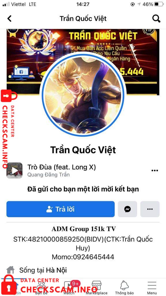 Evidência contra Trần Quốc Việt