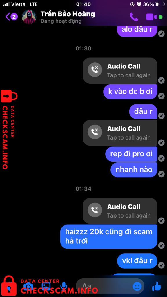 Evidência contra Tran Bao Hoang