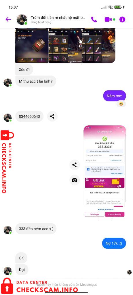 Evidência contra Bii Tập Buôn