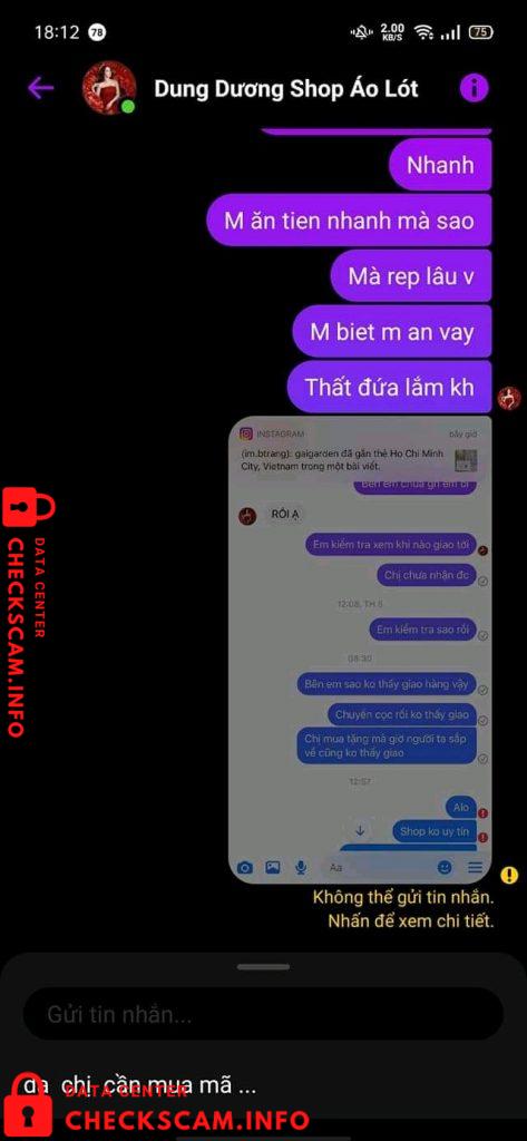 Evidência contra Dương Thị Dung