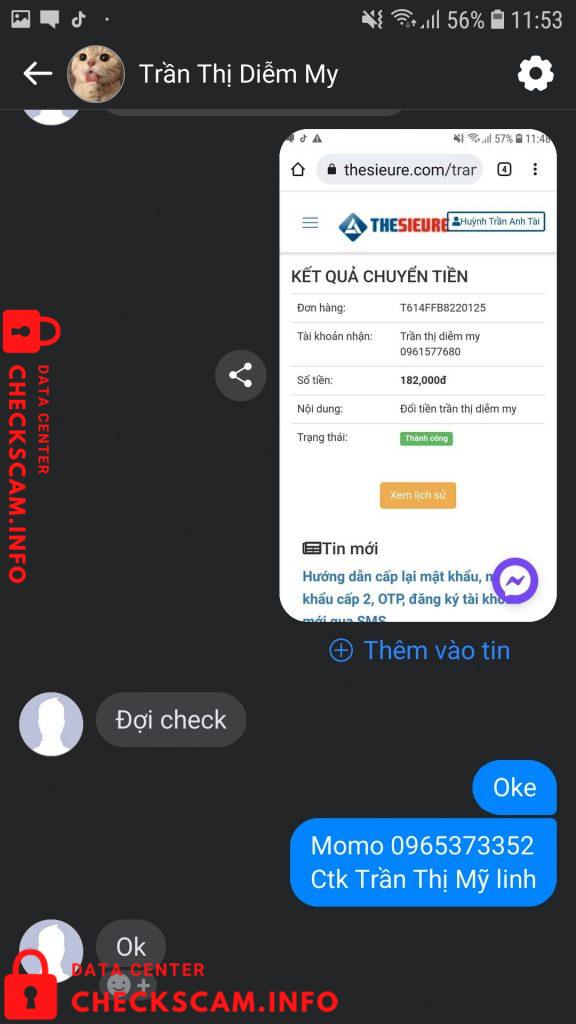 Evidência contra Trần Thị Diễm My