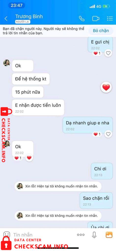 Evidência contra Huynh Vương Thu Trang
