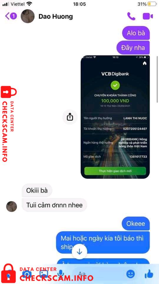 Evidência contra Lanh Thi Nuoc