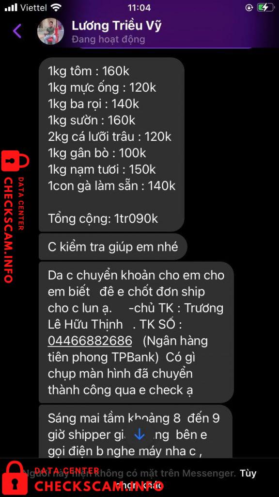 Evidência contra Trương Lê Hữu Thịnh