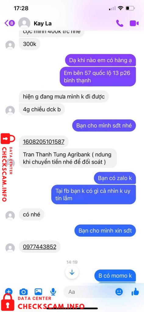 Evidência contra Trần Thanh Tùng
