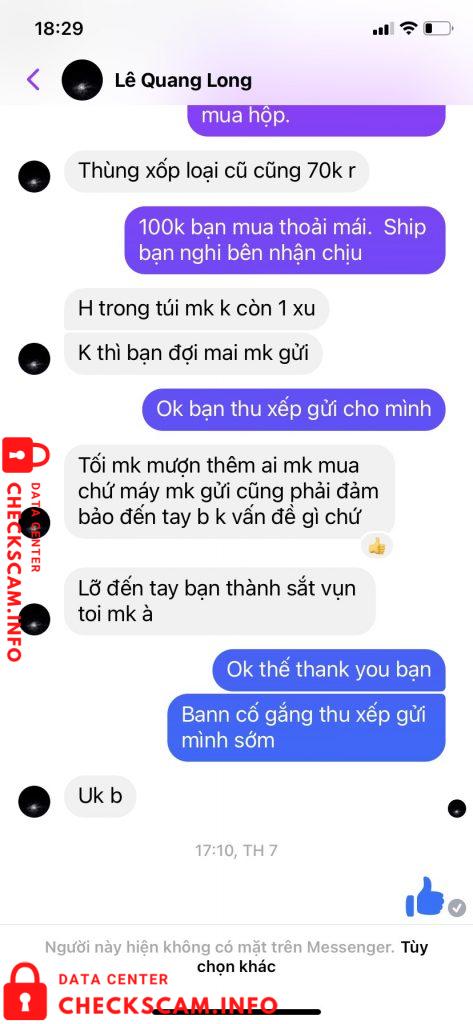 Evidência contra Le Quang Long