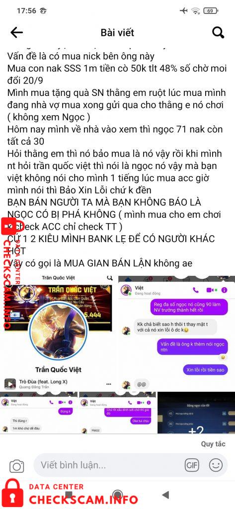Evidência contra Trần Quốc Việt