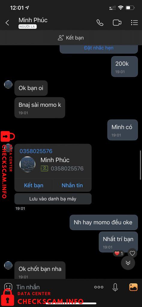 Evidência contra Nguyễn Hoàng Minh Phúc