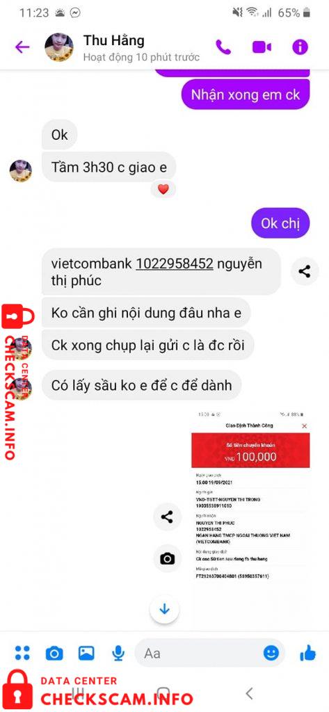 Evidência contra Nguyễn Thị Phúc