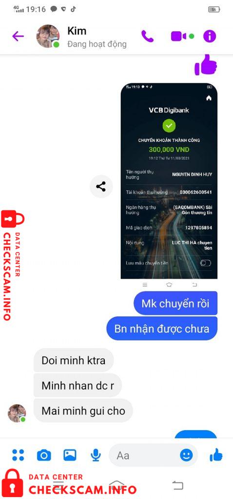 Evidência contra Nguyễn Đình Huy