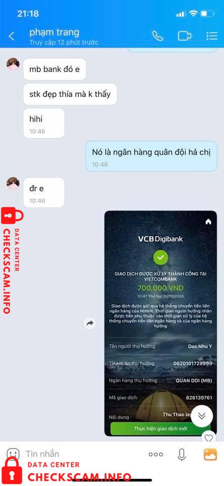 Evidência contra Đào Như Ý