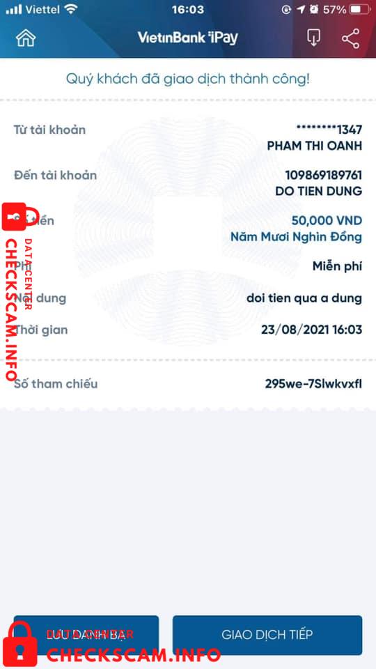 Evidência contra Đỗ Tiến Dũng