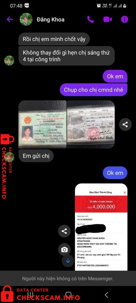 Evidência contra Nguyễn Ngọc Đăng Khoa