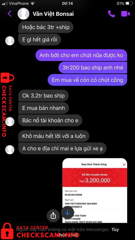 Evidência contra Nguyễn Văn Toàn