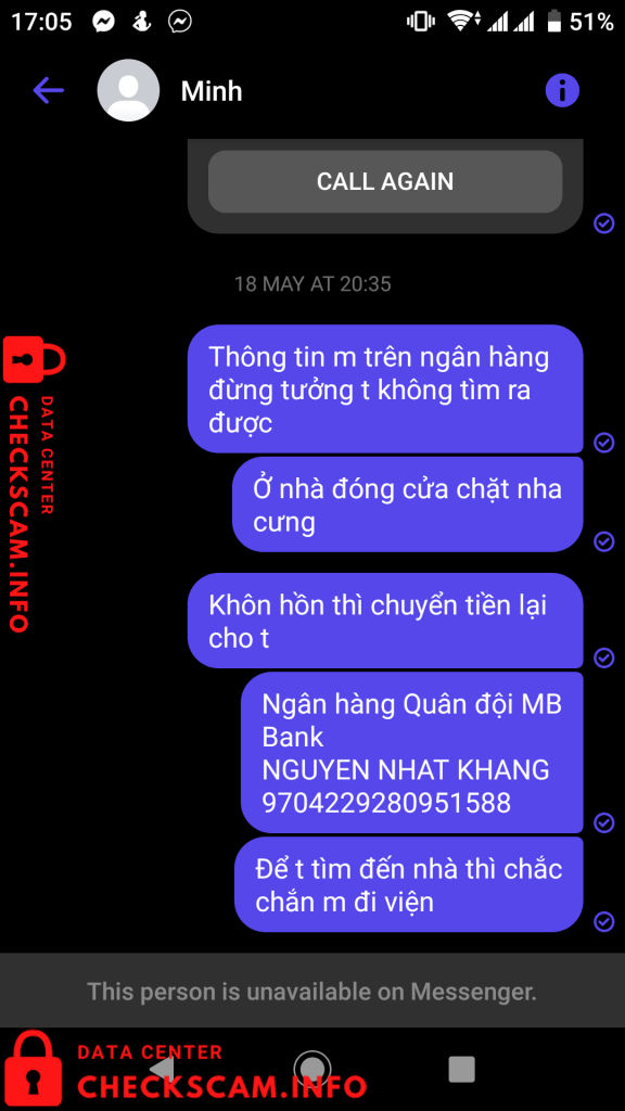 Evidência contra Dang Ngoc Quan