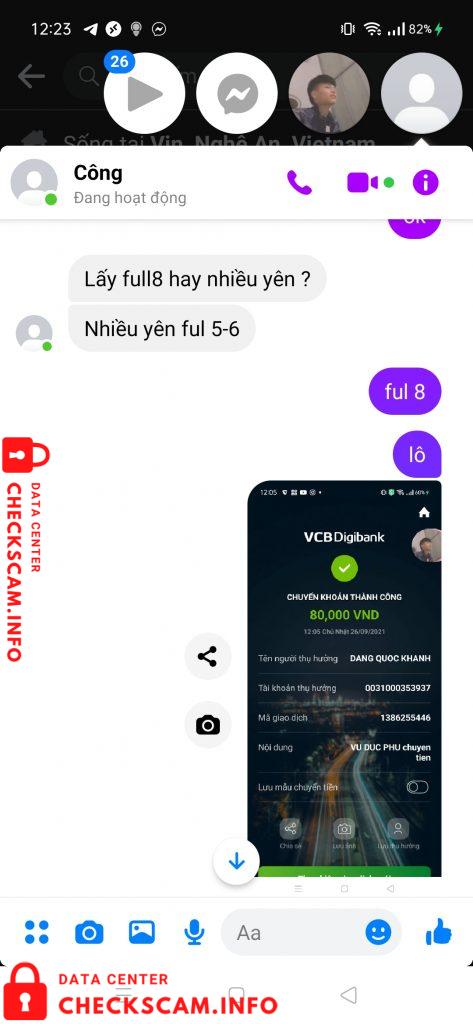 Evidência contra Đặng Quốc Khánh