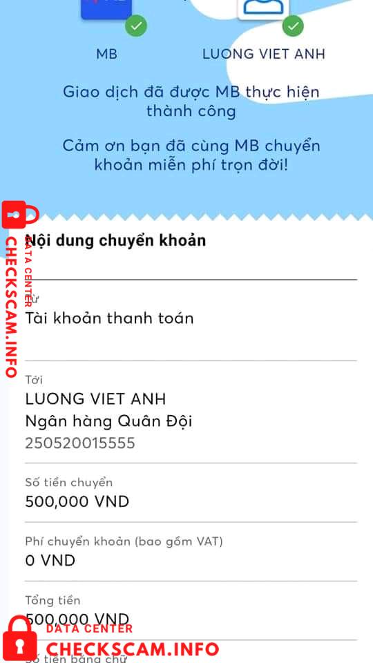 Evidência contra Lương Viet Anh