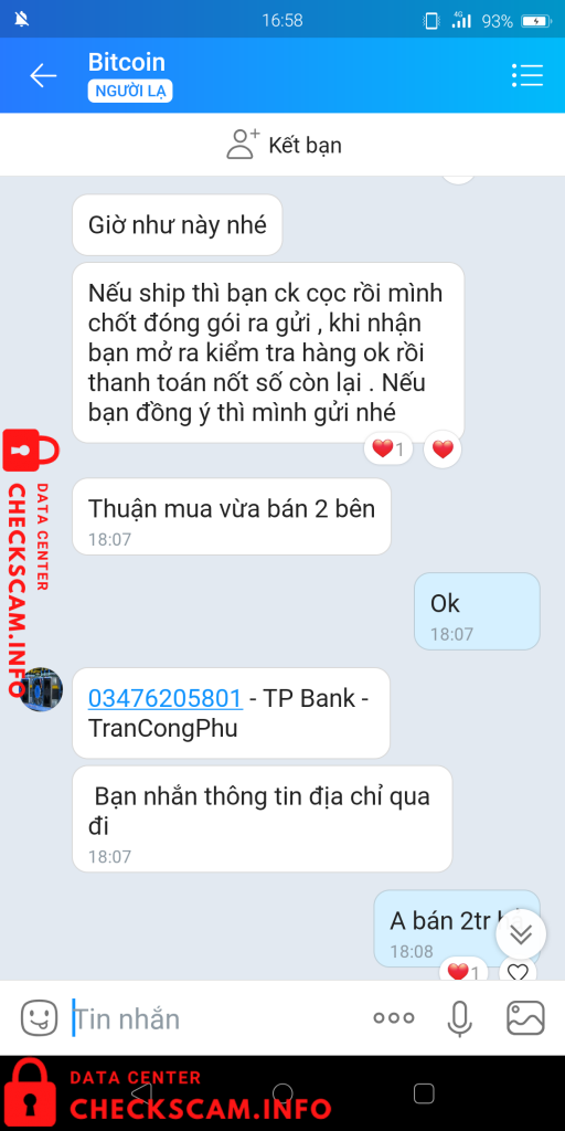 Evidência contra Trần Công Phú