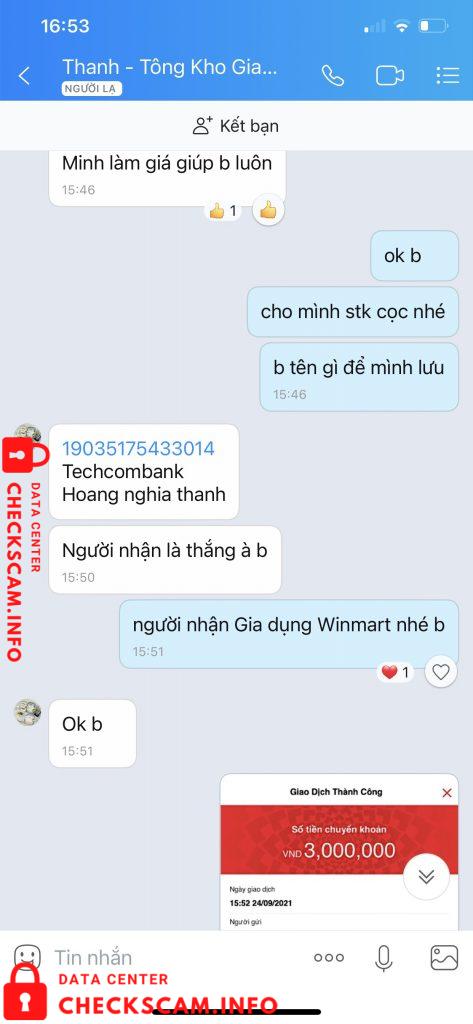 Evidência contra Hoang Nghia Thanh