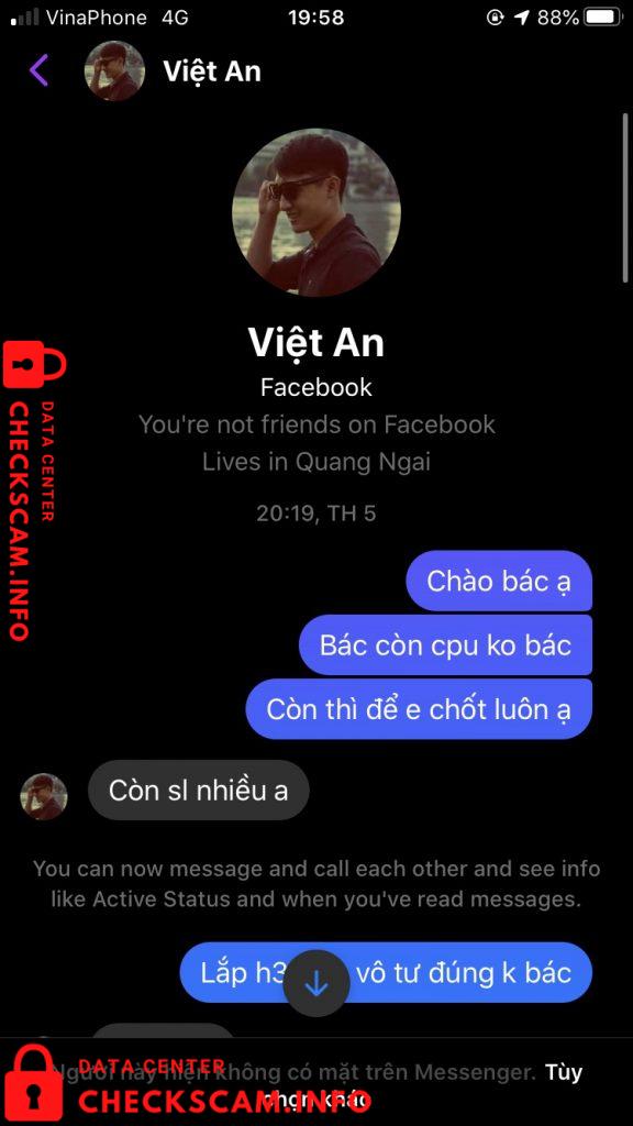 Evidência contra Trần Việt An