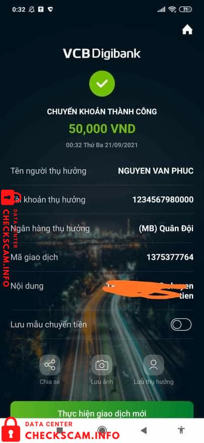 Evidência contra Nguyen Van Phuc