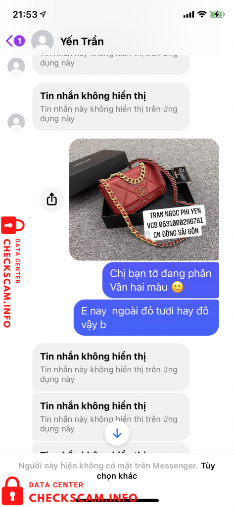 Evidência contra Tran Ngọc phi yen