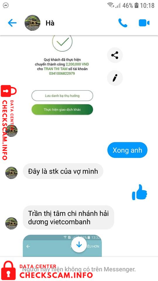 Evidência contra Trần Thị Tâm