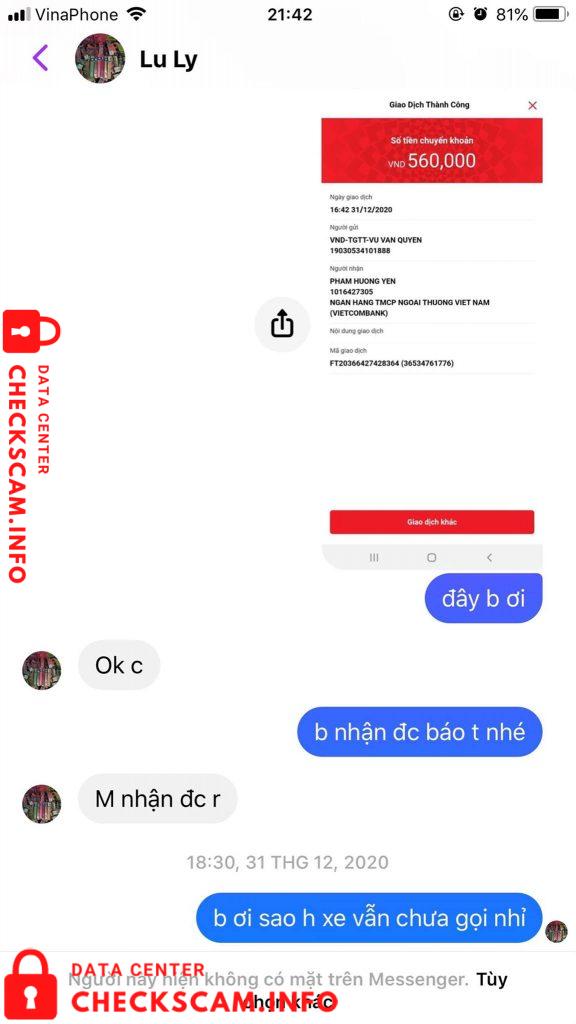 Evidência contra Pham Huong Yen
