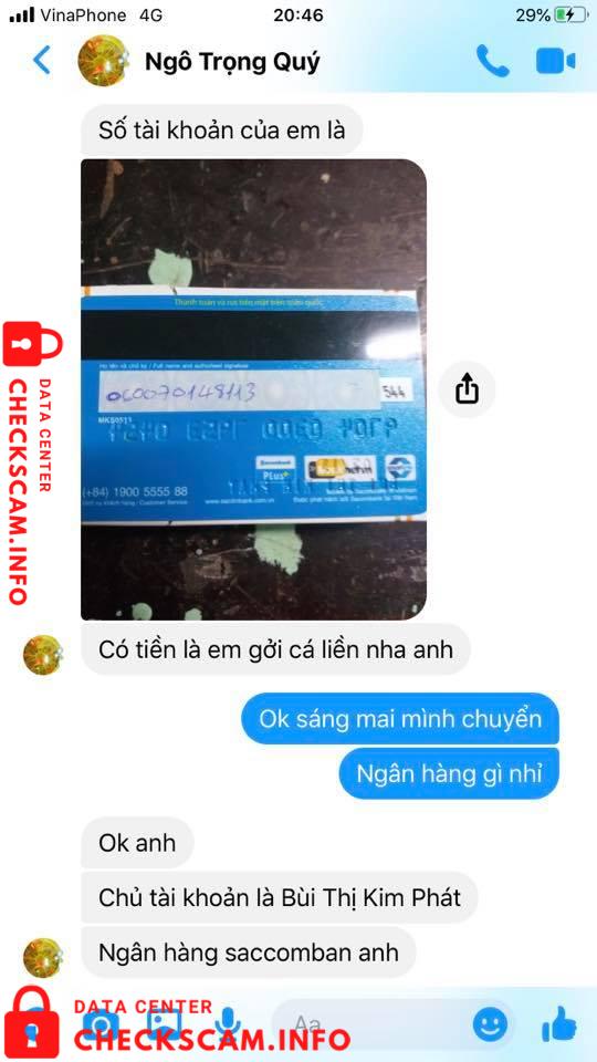 Evidência contra Bùi Thị Kim Phát
