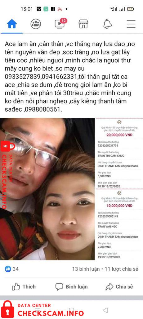 Evidência contra Trần Thị Cẩm Chúc