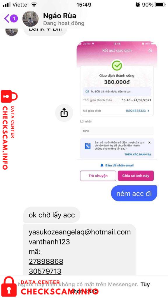Preuves contre Tạ Sơn