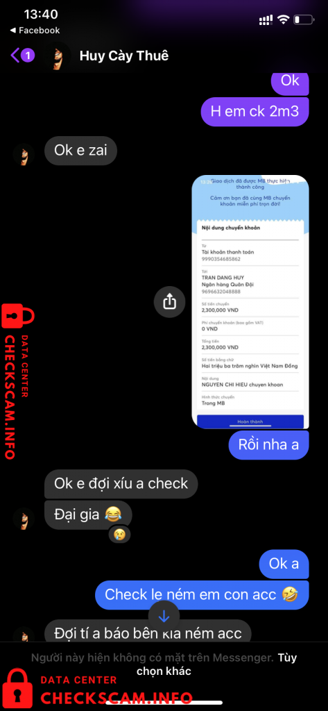 Preuves contre Tran Dang Huy