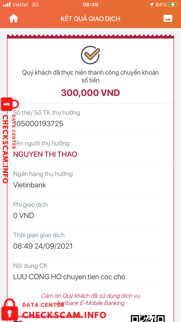 Preuves contre Nguyễn Thị Thảo
