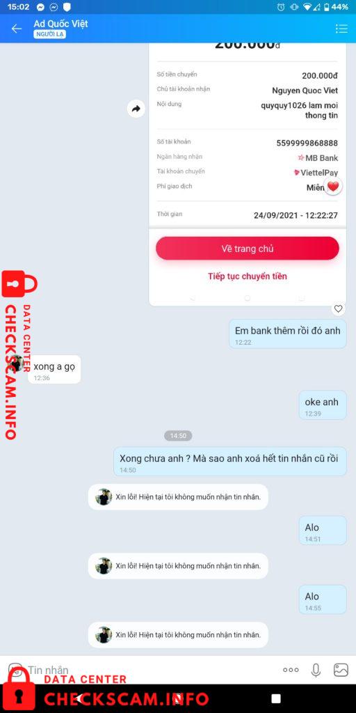 Preuves contre Nguyen Quoc Viet