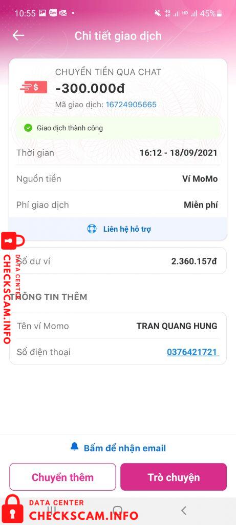 Preuves contre Trần Quang Hưng