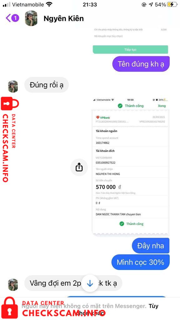 Preuves contre Nguyen Thi Hong