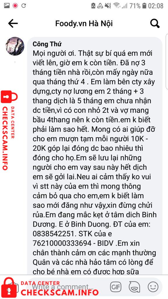 Preuves contre Công Thứ