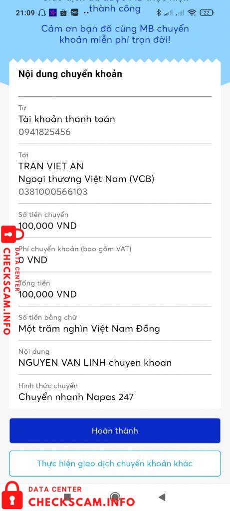 Preuves contre Tran Viet An