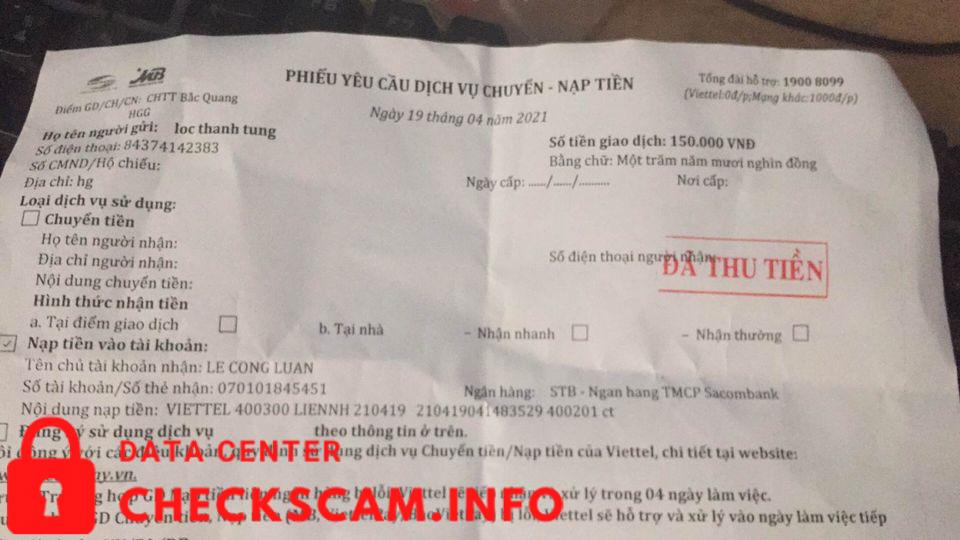 Bukti melawan Lê Công Luân