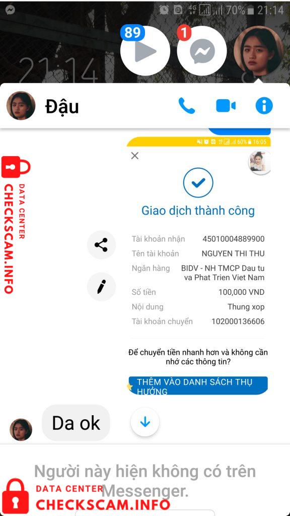 Preuves contre Nguyễn Thị Thu